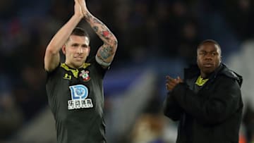 LEICESTER, ENGLAND - JANUARY 11: Pierre-Emile Hojbjerg of Southampton at full time of the Premier League match between Leicester City and Southampton FC at The King Power Stadium on January 11, 2020 in Leicester, United Kingdom. (Photo by James Williamson - AMA/Getty Images)