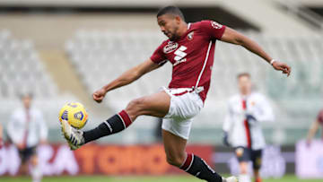 TURIN, ITALY - FEBRUARY 13: Gleison Bremer of Torino FC clears the ball during the Serie A match between Torino FC and Genoa CFC at Stadio Olimpico di Torino on February 13, 2021 in Turin, Italy. (Photo by Jonathan Moscrop/Getty Images)