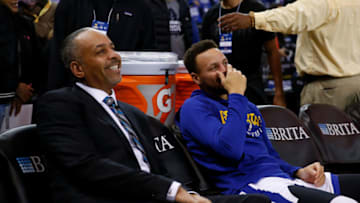 Charlotte Hornets Dell Curry with son Stephen Curry. (Photo by Lachlan Cunningham/Getty Images)