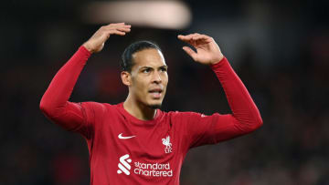 LIVERPOOL, ENGLAND - MARCH 05: Virgil van Dijk of Liverpool looks on during the Premier League match between Liverpool FC and Manchester United at Anfield on March 05, 2023 in Liverpool, England. (Photo by Michael Regan/Getty Images)