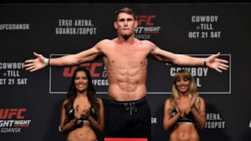 GDANSK, POLAND - OCTOBER 20: Darren Till of England poses on the scale during the UFC Fight Night Weigh-in inside Ergo Arena on October 20, 2017 in Gdansk, Poland. (Photo by Jeff Bottari/Zuffa LLC/Zuffa LLC via Getty Images)