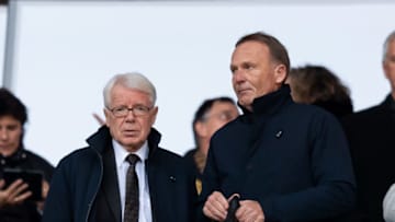 President Reinhard Rauball CEO Hans-Joachim Watzke of Borussia Dortmund (Photo by TF-Images/Getty Images)