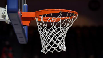 LAS VEGAS, NV - MARCH 05: A basketball hoop and net are shown before a semifinal game of the West Coast Conference basketball tournament between the San Francisco Dons and the Gonzaga Bulldogs at the Orleans Arena on March 5, 2018 in Las Vegas, Nevada. The Bulldogs won 88-60. (Photo by Ethan Miller/Getty Images)