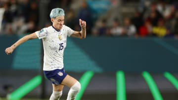 AUCKLAND, NEW ZEALAND - AUGUST 01: Megan Rapinoe #15 of the United States in action during the FIFA Women's World Cup Australia & New Zealand 2023 Group E match between Portugal and USA at Eden Park on August 01, 2023 in Auckland, New Zealand. (Photo by Carmen Mandato/USSF/Getty Images )