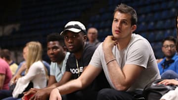 BELGRADE, SERBIA - MAY 19: Nemanja Bjelica and Donovan Mitchell NBA basketball players attend the 2018 Turkish Airlines EuroLeague F4 International All Star Game at Aleksandar Nikolic Hall on May 19, 2018 in Belgrade, Serbia. (Photo by Marko Metlas/EB via Getty Images)