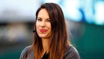 KANSAS CITY, MO - OCTOBER 26: Jessica Mendoza of ESPN speaks on set the day before Game 1 of the 2015 World Series between the Royals and Mets at Kauffman Stadium on October 26, 2015 in Kansas City, Missouri. (Photo by Maxx Wolfson/Getty Images)