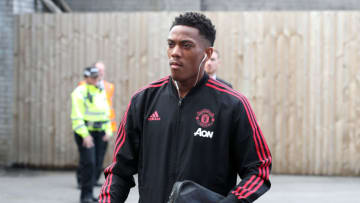 Manchester United's Anthony Martial arriving before the Premier League match at Turf Moor, Burnley. (Photo by Martin Rickett/PA Images via Getty Images)