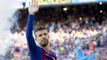 Barcelona's Gerard Piqué presented prior the Joan Gamper trophy match between FC Barcelona and Boca Juniors at Camp Nou Stadium in Barcelona, Catalonia, Spain on August 15, 2018 (Photo by Miquel Llop/NurPhoto via Getty Images)