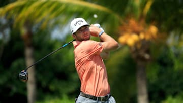 PUNTA CANA, DOMINICAN REPUBLIC - SEPTEMBER 25: Sam Burns plays his shot from the 16th tee during the second round of the Corales Puntacana Resort & Club Championship on September 25, 2020 in Punta Cana, Dominican Republic. (Photo by Andy Lyons/Getty Images)