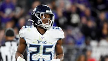 BALTIMORE, MARYLAND - JANUARY 11: Adoree' Jackson #25 of the Tennessee Titans looks on during the AFC Divisional Playoff game against the Baltimore Ravens at M&T Bank Stadium on January 11, 2020 in Baltimore, Maryland. (Photo by Will Newton/Getty Images)