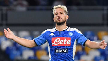 Napoli's Belgian forward Dries Mertens reacts during the Italian Serie A football match Napoli vs Cagliari on September 25, 2019 at the San Paolo stadium in Naples. (Photo by Andreas SOLARO / AFP) (Photo credit should read ANDREAS SOLARO/AFP via Getty Images)