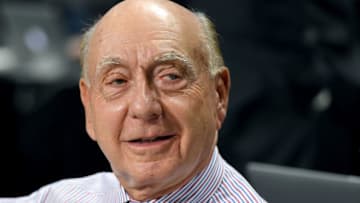 LAS VEGAS, NV - MARCH 06: Sportscaster Dick Vitale broadcasts before a semifinal game of the West Coast Conference Basketball Tournament between the Santa Clara Broncos and the Gonzaga Bulldogs at the Orleans Arena on March 6, 2017 in Las Vegas, Nevada. Gonzaga won 77-68. (Photo by Ethan Miller/Getty Images)