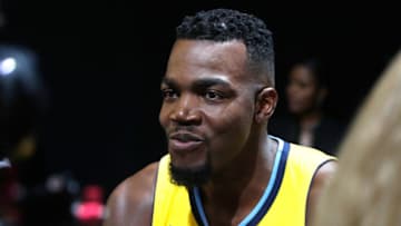 LOS ANGELES, CA - SEPTEMBER 15: Paul Millsap #4 of the Denver Nuggets debuts the new jersey during the unveiling of the New NBA Partnership with Nike on September 15, 2017 in Los Angeles, California. (Photo by Josh Lefkowitz/Getty Images)