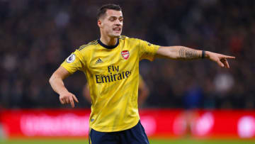 LONDON, UNITED KINGDOM - 2019/12/09: Granit Xhaka of Arsenal in action during the Premier League match between West Ham United and Arsenal FC at London Stadium.(Final Score, West Ham United 1 : 3 Arsenal FC). (Photo by Richard Calver/SOPA Images/LightRocket via Getty Images)