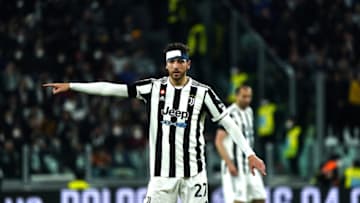TURIN, ITALY - APRIL 03: Manuel Locatelli of Juventus gestures during the Serie A match between Juventus and FC Internazionale at Stadio Allianz on April 03, 2021 in Turin, Italy. (Photo by Pier Marco Tacca/Anadolu Agency via Getty Images)