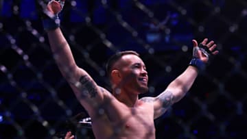 NEW YORK, NEW YORK - NOVEMBER 06: Colby Covington is introduced prior to the fight Kamaru Usman in their welterweight title bout during the UFC 268 event at Madison Square Garden on November 06, 2021 in New York City. (Photo by Mike Stobe/Getty Images)