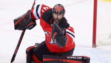 New Jersey Devils goaltender Scott Wedgewood (41): (Vincent Carchietta-USA TODAY Sports)