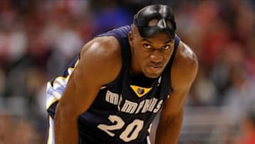 Nov 18, 2013; Los Angeles, CA, USA; Memphis Grizzlies small forward Quincy Pondexter (20) during the second half against the Los Angeles Clippers at Staples Center. Mandatory Credit: Robert Hanashiro-USA TODAY Sports