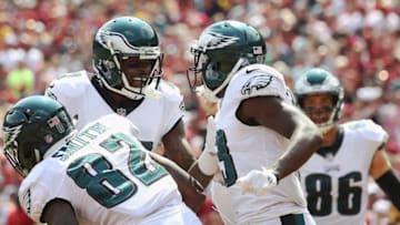 LANDOVER, MD - SEPTEMBER 10: Nelson Agholor (C)