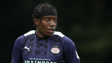 Noni Madueke in action for PSV on Saturday (Photo by ANP Sport via Getty Images)