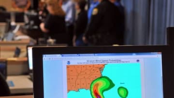 Oct 10, 2016; Rockledge, FL, USA; Florida governor Rick Scott visited the Brevard County Emergency Operations Center Wednesday afternoon for a press conference with local emergency personnel and a statement to the news media.. Mandatory credit: Tim Shortt/Florida Today via USA TODAY NETWORK