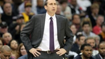 Dec 30, 2014; Atlanta, GA, USA; Cleveland Cavaliers head coach David Blatt coaches against the Atlanta Hawks in the first quarter at Philips Arena. Mandatory Credit: Brett Davis-USA TODAY Sports