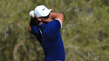 LAS VEGAS, NEVADA - OCTOBER 04: Brooks Koepka hits off the 13th tee during the second round of the Shriners Hospitals for Children Open at TPC Summerlin on October 04, 2019 in Las Vegas, Nevada. (Photo by Tom Pennington/Getty Images)
