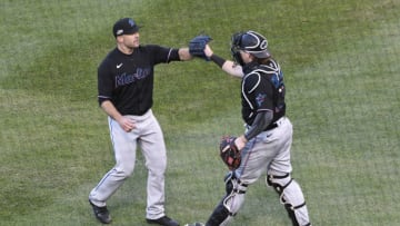 Brandon Kintzler, Chad Wallach, Miami Marlins. (Mandatory Credit: David Banks-USA TODAY Sports)