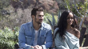 THE BACHELORETTE - "Episode 1402" - Twenty-one men - still reeling from the dramatic first rose ceremony - look to get their love story with Becca off to a good start as they move into the mansion. Fan-favorite Bachelorette couple Rachel and Bryan put eight of the bachelors through their paces in an obstacle course meant to test their abilities as a groom. Blake gets the first one-on-one date of the season planned by Chris Harrison with an assist from celebrity rapper Lil Jon. Ten lucky men arrive at a gym where they are challenged to show off their athletic skills while playing in a dodgeball tournament in front of a live audience. Iconic comedian Fred Willard joins Chris for the colorful commentary. Some shocking news will be shared during the after-party which rocks BeccaÕs world, and she must remain focused on her ultimate goal of finding a soul mate, on "The Bachelorette," MONDAY, JUNE 4 (8:00-10:01 p.m. EDT), on The ABC Television Network. (ABC/Paul Hebert)BRYAN ABASOLO, RACHEL LINDSAY