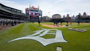 Apr 8, 2016; Detroit, MI, USA; Grounds crew prepares the field prior to the Opening Day game between the Detroit Tigers and the New York Yankees at Comerica Park. Mandatory Credit: Rick Osentoski-USA TODAY Sports