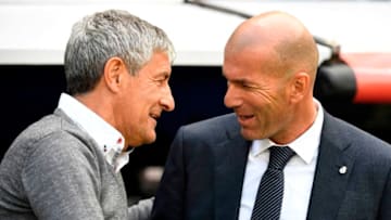 Real Madrid's French coach Zinedine Zidane . (Photo by PIERRE-PHILIPPE MARCOU / AFP) (Photo credit should read PIERRE-PHILIPPE MARCOU/AFP via Getty Images)