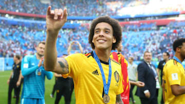 SAINT PETERSBURG, RUSSIA - JULY 14: Axel Witsel of Belgium celebrates following his sides victory in the 2018 FIFA World Cup Russia 3rd Place Playoff match between Belgium and England at Saint Petersburg Stadium on July 14, 2018 in Saint Petersburg, Russia. (Photo by Lars Baron - FIFA/FIFA via Getty Images)
