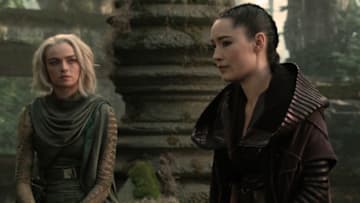 Jess Bush as Chapel and Christina Chong as La’an in episode 201 “The Broken Circle” of Star Trek: Strange New Worlds, streaming on Paramount+, 2023. Photo Cr: Michael Gibson/Paramount+