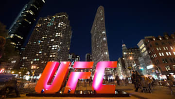 NEW YORK, NY - NOVEMBER 07: General view of the UFC letters at the Flatiron Plaza on November 7, 2016 in New York City. (Photo by Brandon Magnus/Zuffa LLC/Zuffa LLC via Getty Images)