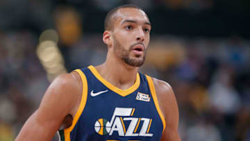 Utah Jazz v Indiana PacersINDIANAPOLIS, IN - MARCH 07: Rudy Gobert #27 of the Utah Jazz is seen during the game against the Indiana Pacers at Bankers Life Fieldhouse on March 7, 2018 in Indianapolis, Indiana.