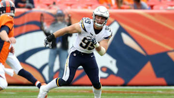 DENVER, CO - OCTOBER 30: Joey Bosa #99 of the San Diego Chargers in action during the game against the Denver Broncos at Sports Authority Field At Mile High on October 30, 2016 in Denver, Colorado. The Broncos defeated the Chargers 27-19. (Photo by Rob Leiter via Getty Images)