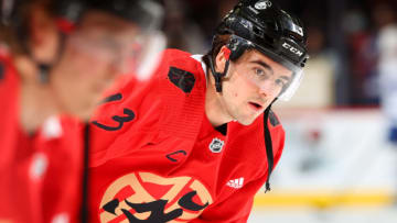Nico Hischier #13 of the New Jersey Devils (Photo by Rich Graessle/Getty Images)