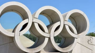 Aug 21, 2015; Beijing, China; General view of Olympic rings at National Stadium in advance of the IAAF World Championships in Athletics. Mandatory Credit: Kirby Lee-USA TODAY Sports