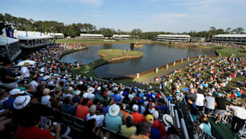 PONTE VEDRA BEACH, FL - MAY 11: A general view of the 17th hole during the second round of THE PLAYERS Championship on the Stadium Course at TPC Sawgrass on May 11, 2018 in Ponte Vedra Beach, Florida. (Photo by Mike Ehrmann/Getty Images)