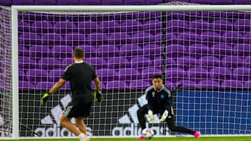 New York City goalkeeper Luis Barraza (13) warms up before the match against CF Montréal at Exploria Stadium. Mandatory Credit: Jasen Vinlove-USA TODAY Sports