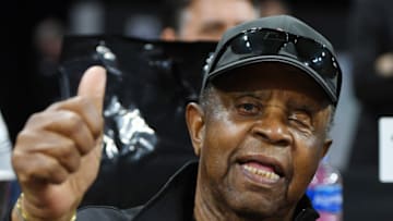 LAS VEGAS, NEVADA - JUNE 02: Retired golfer Lee Elder attends a game between the Connecticut Sun and the Las Vegas Aces during their game at the Mandalay Bay Events Center on June 2, 2019 in Las Vegas, Nevada. The Sun defeated the Aces 80-74. Elder will become the first African American to receive the United States Golf Association's Bob Jones Award, the association's highest honor, at Pebble Beach Golf Links during the week of the 2019 U.S. Open later this month. NOTE TO USER: User expressly acknowledges and agrees that, by downloading and or using this photograph, User is consenting to the terms and conditions of the Getty Images License Agreement. (Photo by Ethan Miller/Getty Images )