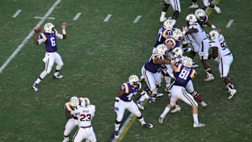 The LSU Tigers pass during a game against the South Carolina Gamecocks. (Photo by Stacy Revere/Getty Images)