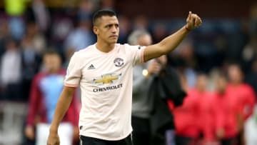BURNLEY, ENGLAND - SEPTEMBER 02: Alexis Sanchez of Manchester United salutes the travelling fans after the Premier League match between Burnley FC and Manchester United at Turf Moor on September 2, 2018 in Burnley, United Kingdom. (Photo by Jan Kruger/Getty Images)