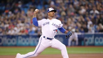 Marcus Stroman #6 of the Toronto Blue Jays delivers a pitch in the first inning on Opening Day during MLB game action against the Detroit Tigers. (Photo by Tom Szczerbowski/Getty Images)