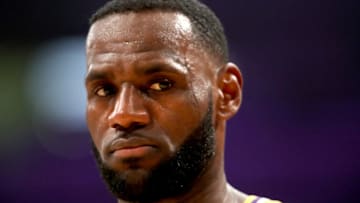 LOS ANGELES, CALIFORNIA - MARCH 04: LeBron James #23 of the Los Angeles Lakers looks on during the first half of a game against the Los Angeles Clippers at Staples Center on March 04, 2019 in Los Angeles, California. (Photo by Sean M. Haffey/Getty Images)