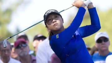 Nov 17, 2016; Naples, FL, USA; Lydia Ko hits during the CME Group Tour Championship at Tiburon Golf Club. Ko finished the end of the first round tied for sixteenth place with a score of 2-under par. Mandatory Credit: Luke Franke/Naples Daily News via USA TODAY NETWORK