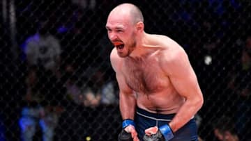 LAS VEGAS, NEVADA - OCTOBER 12: Viacheslav Borshchev reacts after his knockout victory over Chris Duncan in a lightweight fight during Dana White's Contender Series season five, week seven at UFC APEX on October 12, 2021 in Las Vegas, Nevada. (Photo by Chris Unger/Zuffa LLC)