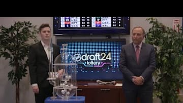 Gary Bettman conducts the 2024 NHL Draft Lottery