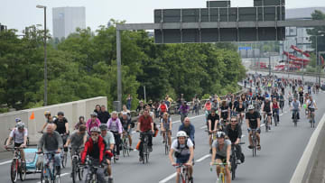 Berlin's annual cycling takeover Fahrradsternfahrt, in 2015. Photo by Sean Gallup/Getty Images