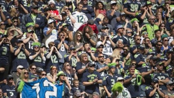 Sep 25, 2016; Seattle, WA, USA; Seattle Seahawks fans cheer for their team during the first quarter in a game against the San Francisco 49ers at CenturyLink Field. Mandatory Credit: Troy Wayrynen-USA TODAY Sports